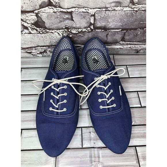 Vans Sophie Blue Canvas Fabric Lace Up 50’s Style Shoes Women Sz 11M US/42.5EU - Picture 2 of 16